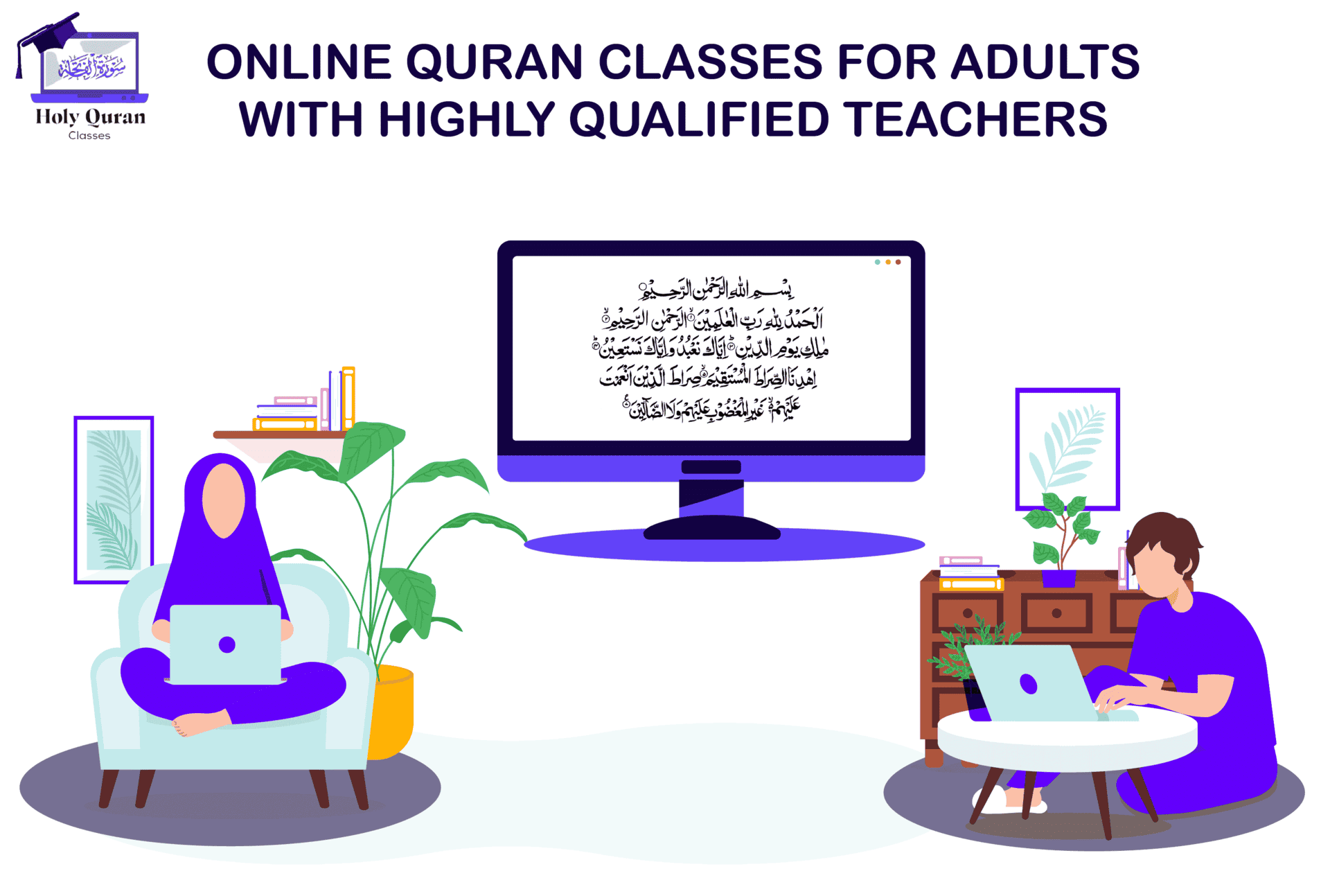 Interactive online Quran classes for adults with qualified male and female tutors